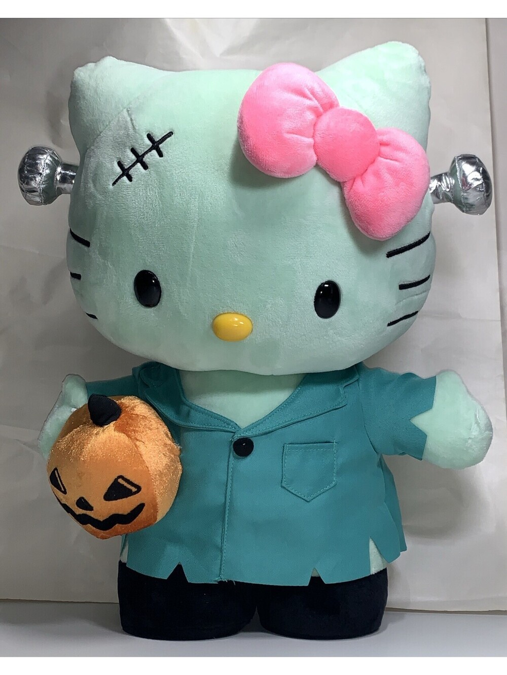 Hello Kitty Halloween Trick-or-Treat Large 17" FRANKENSTEIN Plush Greeter GEMMY